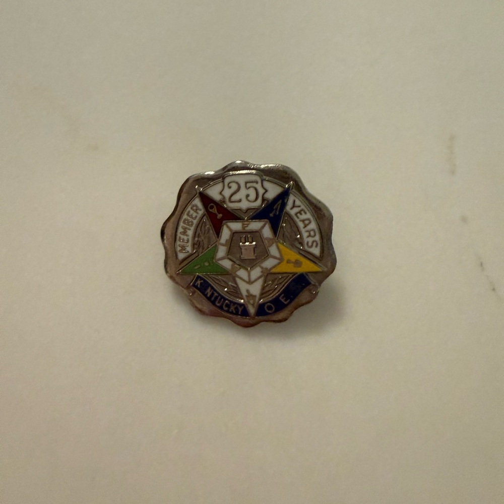 Sterling 25th Anniversary Eastern Star Pin * KENTUCKY O. E. S.